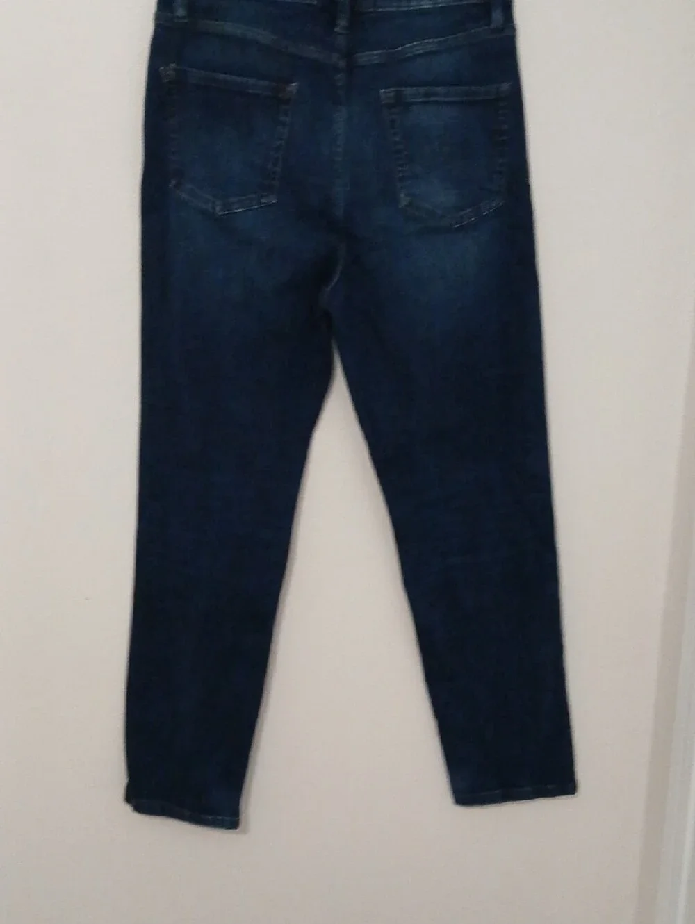 INC DENIM High-Rise Straight Leg Women’s Jeans in Dark Blue Wash